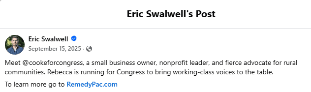 Photo From Eric Swalwell's facebook page