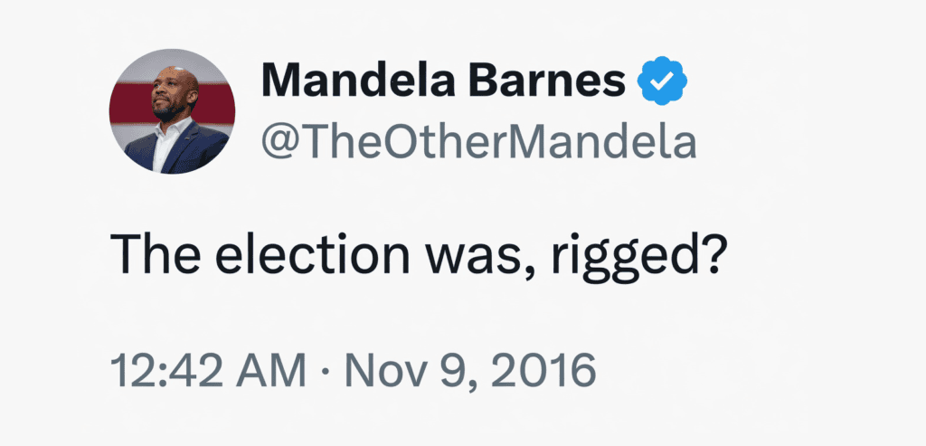 When is a Reporter Going to Ask Mandela Barnes Who Won the 2016 Election?