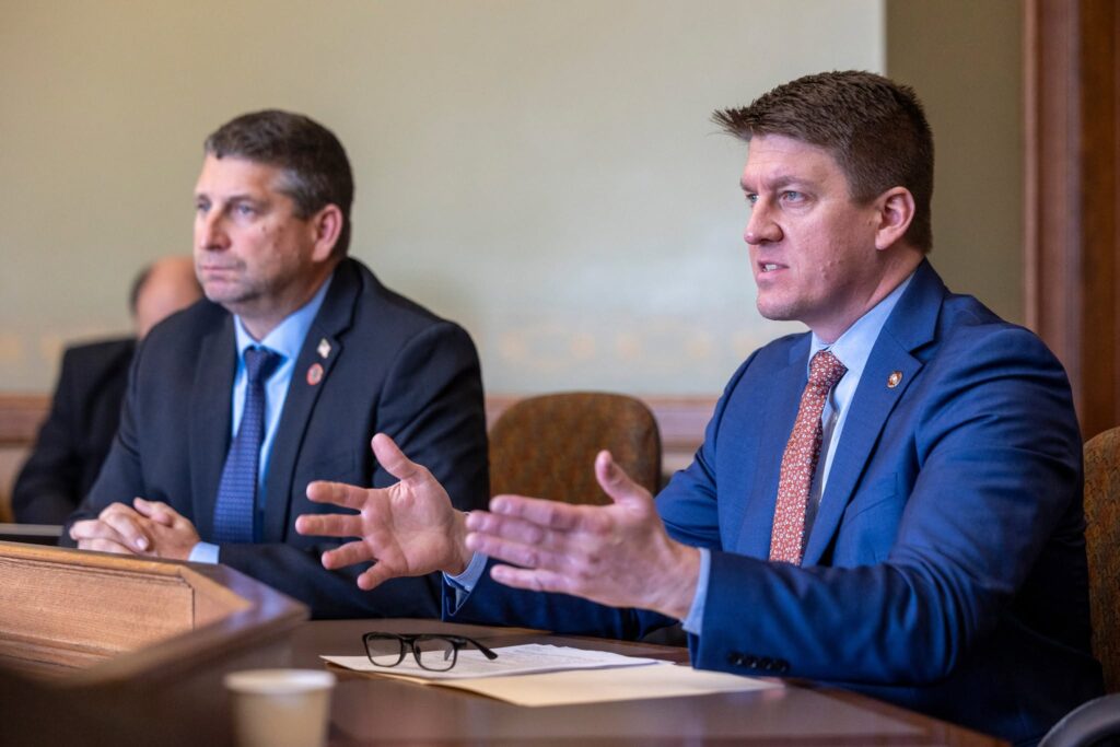 Sen. Eric Wimberger (R-Gillett) and Rep. Jim Piwowarczyk (R-Hubertus) testify on AB 669.

